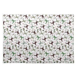 Cute Frogs Nature Floral Pattern Cloth Placemat