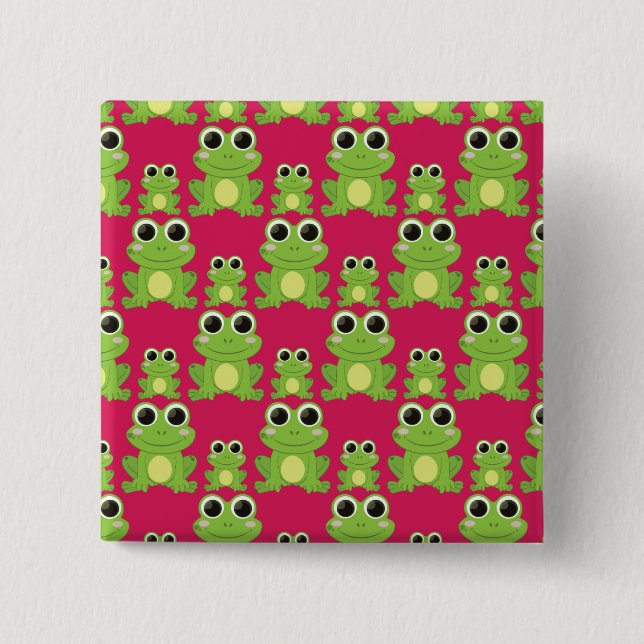 Cute frogs pattern button (Front)