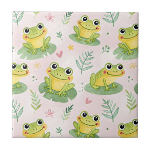 Cute frogs Pattern Ceramic Tile