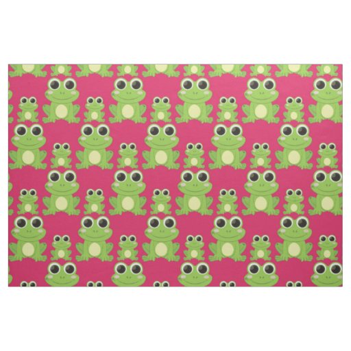 Cute frogs pattern fabric