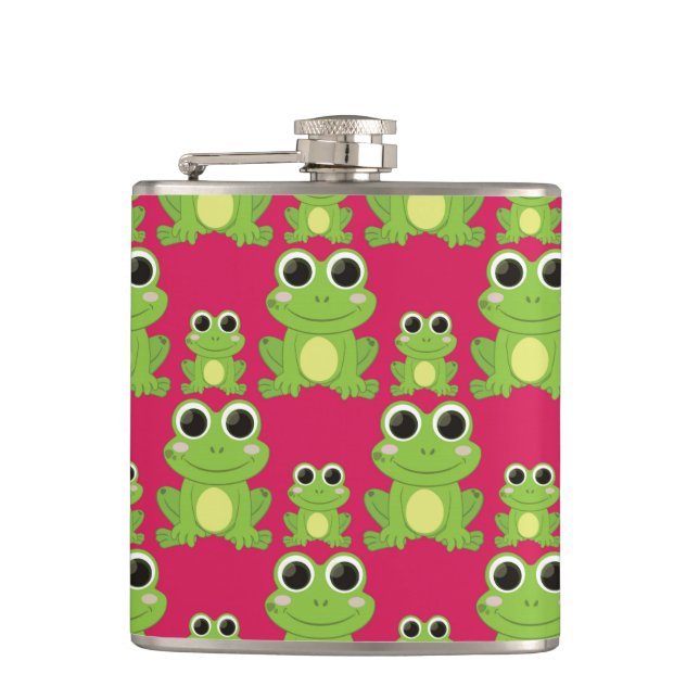 Cute frogs pattern flask (Front)