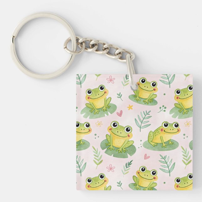 Cute frogs Pattern Keychain (Front)