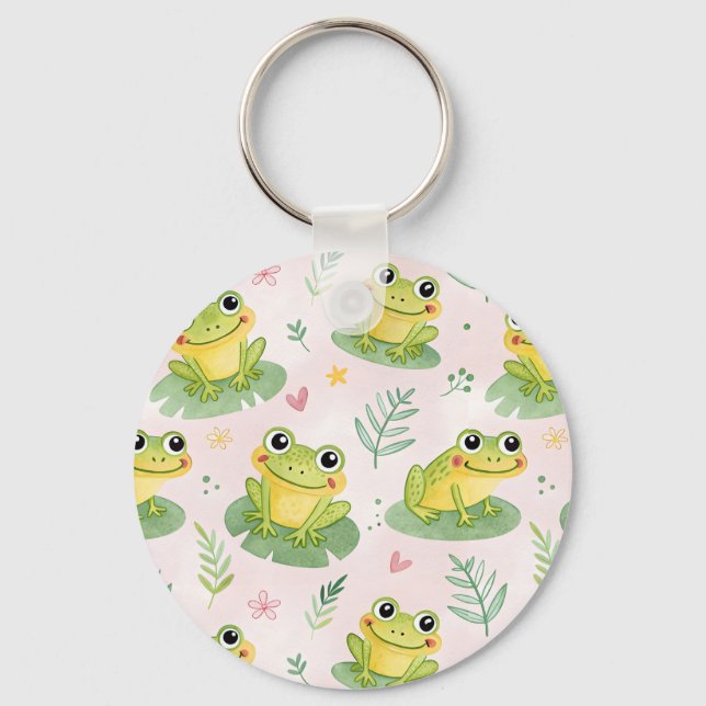 Cute frogs Pattern Keychain (Front)