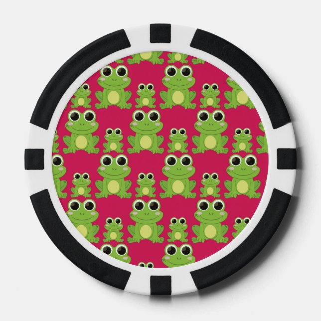 Cute frogs pattern poker chips (Front)