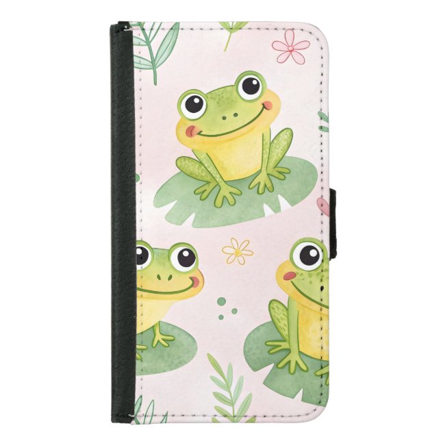 Cute frogs Pattern Samsung Galaxy Wallet Case (Front)
