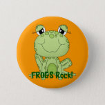 Cute Frogs Rock Love Frog Products Button at Zazzle