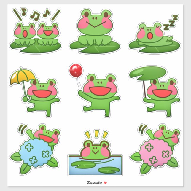 Cute Frogs Sticker (Sheet)