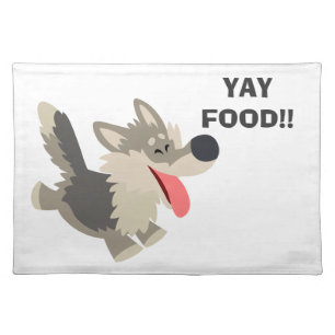 Cute Frolicsome Cartoon Wolf Placemat