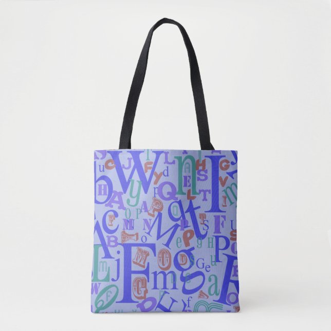 Cute From A to Z Alphabet Fun Design Tote Bag (Front)