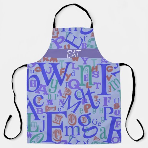 Cute From A to Z Alphabet Fun Typeography Apron