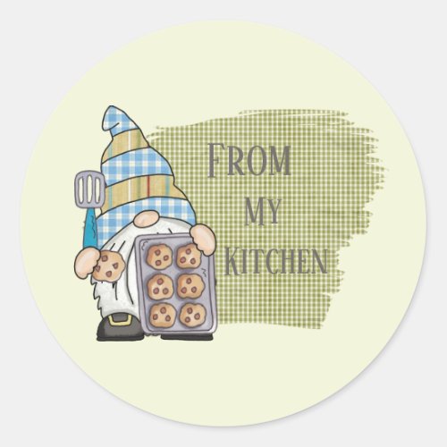 cute from kitchen gnome cookie baking classic round sticker