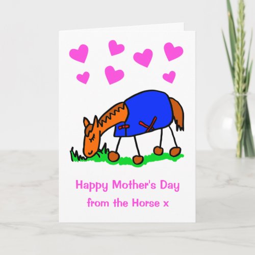 Cute From the Horse in Rug Mothers Day Card