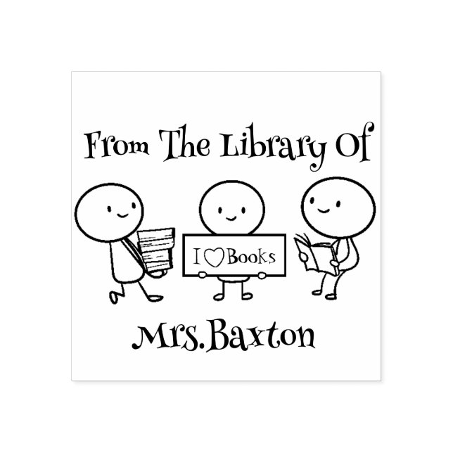 Cute From The Library Of Teacher Name Rubber Stamp (Imprint)