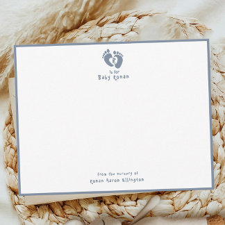 Cute From The Nursery of Blue Monogram Note Card