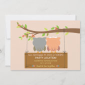 Cute front and back owl wedding invitation design (Back)