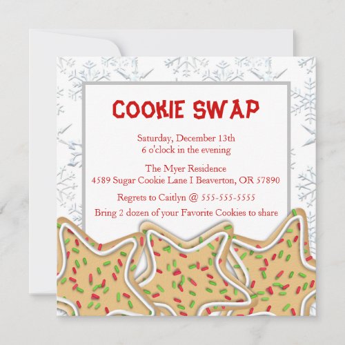 Cute Frosted Sugar Cookie Exchange Holiday Invite