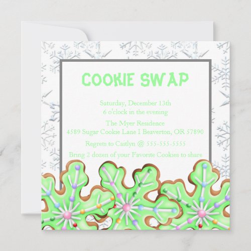 Cute Frosted Sugar Cookie Exchange Holiday Invite