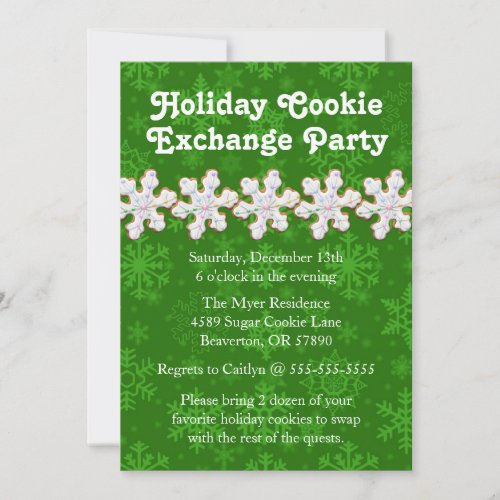 Cute Frosted Sugar Cookie Exchange Holiday Invite