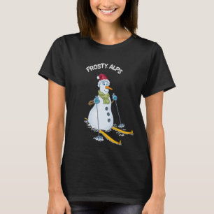 Cute Frosty Skiing Snowman T-Shirt