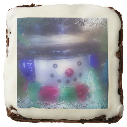 Cute Frosty Snowman Chocolate Brownie (Front)
