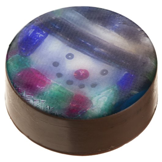 Cute Frosty Snowman Chocolate Dipped Oreo (Angled)