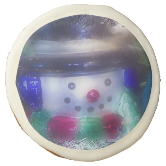Cute Frosty Snowman Sugar Cookie (Front)