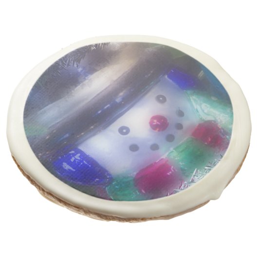 Cute Frosty Snowman Sugar Cookie (Angled)