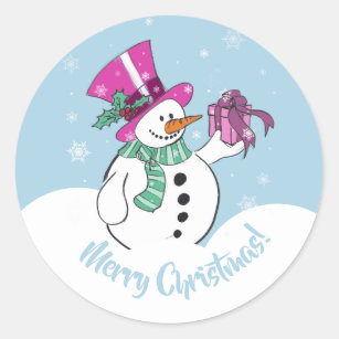 Cute Snowman Drawing Stickers Zazzle