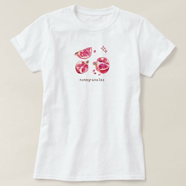 Cute fruit aesthetic pomegranate pink  T-Shirt (Design Front)