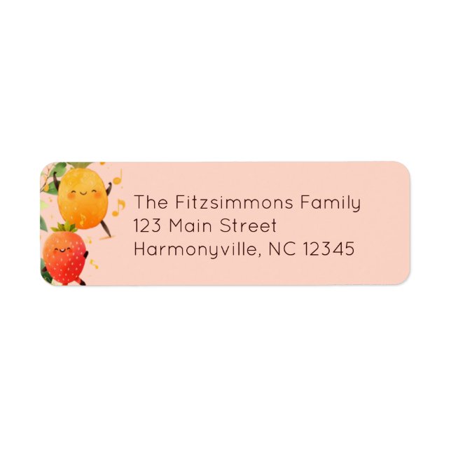 Cute Fruit Birthday Address Label (Front)