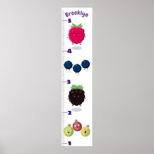 Cute fruit cartoon illustration growth chart