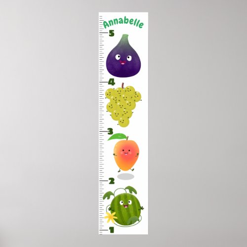 Cute fruit cartoon illustration growth chart