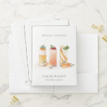 Cute Fruit Cocktail Blush Orange Bridal Shower Pocket Folder<br><div class="desc">For any further customisation or any other matching items,  please feel free to contact me at yellowfebstudio@gmail.com</div>