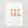 Cute Fruit Cocktail Orange Blush Bridal Shower Thank You Card