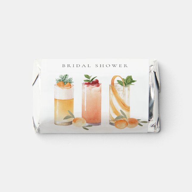 Cute Fruit Cocktail Orange Bridal Shower Invite Hershey's Miniatures (Front)