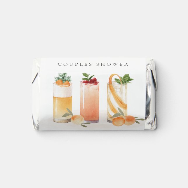 Cute Fruit Cocktail Orange Couples Shower Hershey's Miniatures (Front)