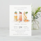 Cute Fruit Cocktail Orange Couples Shower Invite (Standing Front)