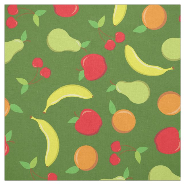 Cute Fruit Kitchen Apple Orange Banana Pear Cherry Fabric (Swatch)