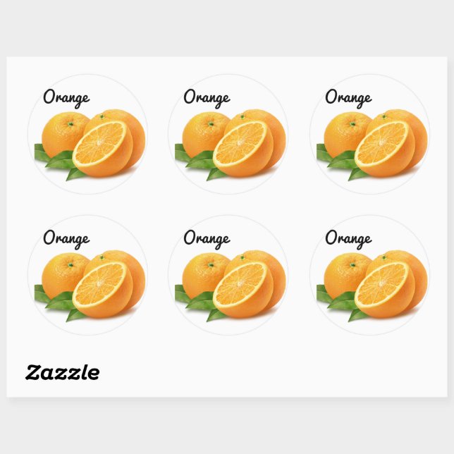 Cute Fruit Orange Stickers Fun Designs School (Sheet)
