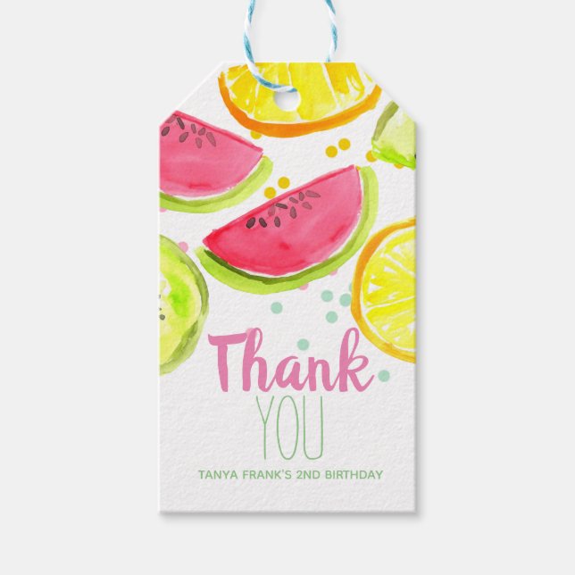 Cute fruit part thank you favor tag (Front)