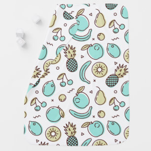 Cute Fruit Pattern Summery Line Drawing Baby Blanket