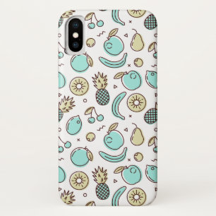 Cute Fruit Pattern Summery Line Drawing iPhone X Case
