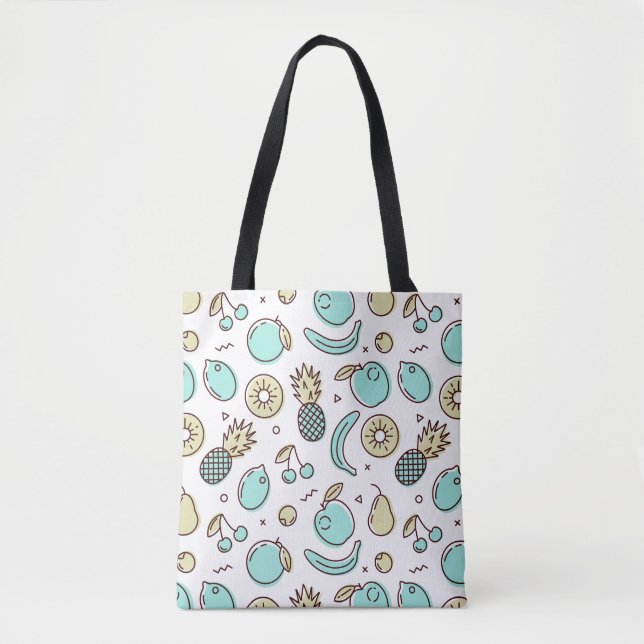 Cute Fruit Pattern Summery Line Drawing Tote Bag (Front)
