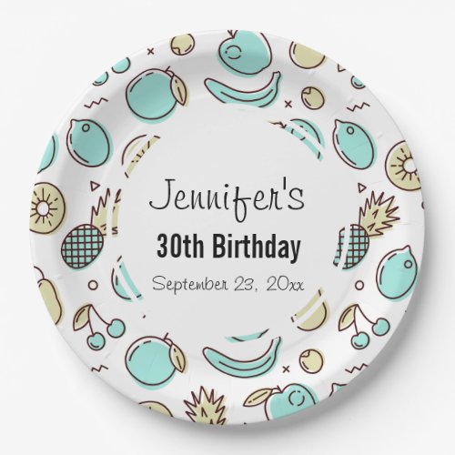 Cute Fruit Pattern Summery Themed Birthday Paper Plates