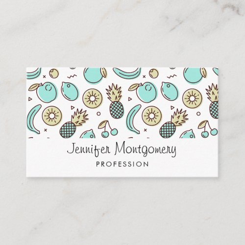 Cute Fruit Pattern Summery Themed Business Card