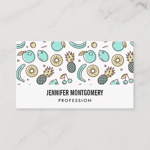 Cute Fruit Pattern Summery Themed Business Card