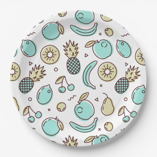 Cute Fruit Pattern Summery Themed Paper Plates