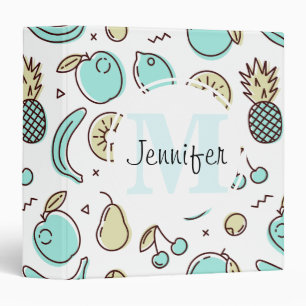 Cute Fruit Pattern Summery Themed Pattern 3 Ring Binder