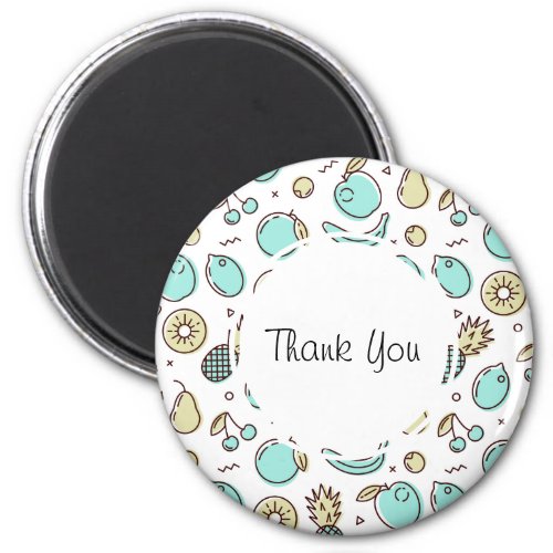 Cute Fruit Pattern Summery Themed Thank You Magnet