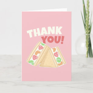 Cute Fruit Sandwich Letterpress Thank You Card